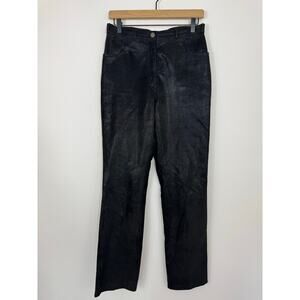 Vintage Paolo Santini Black Leather Pants | Size 8 High Rise